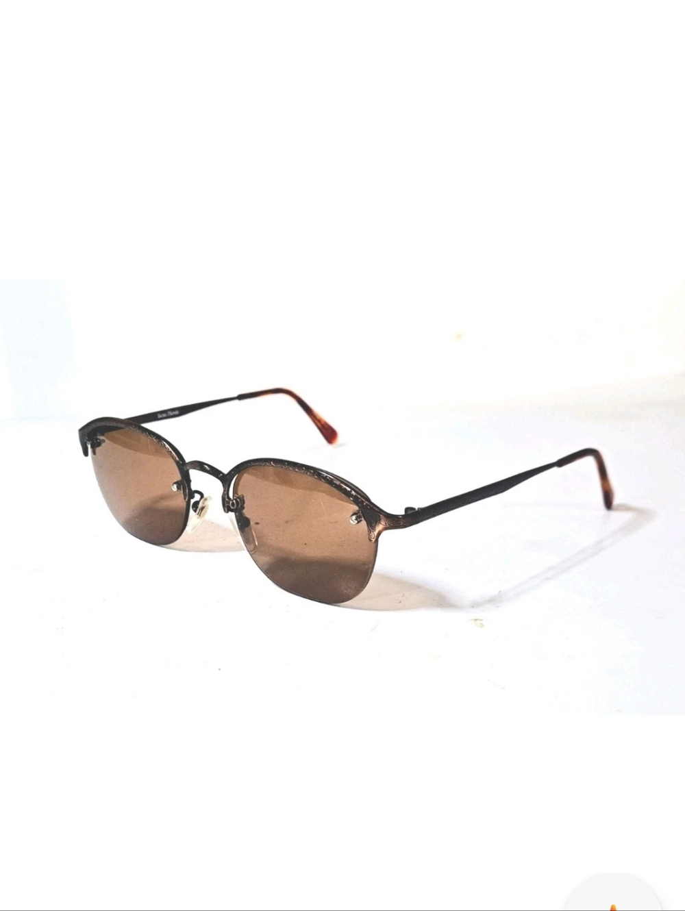 Beau Monde Roxbury Eyeglasses Antique Copper Half Rim Unisex Made In Japan